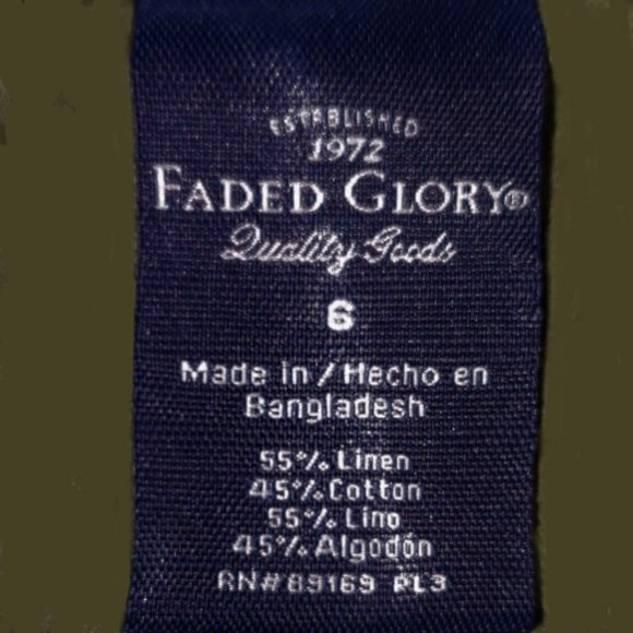 Faded Glory Deep Linchen Green Tie Waist Pull On Capris Size 6 NWT - Picture 8 of 9